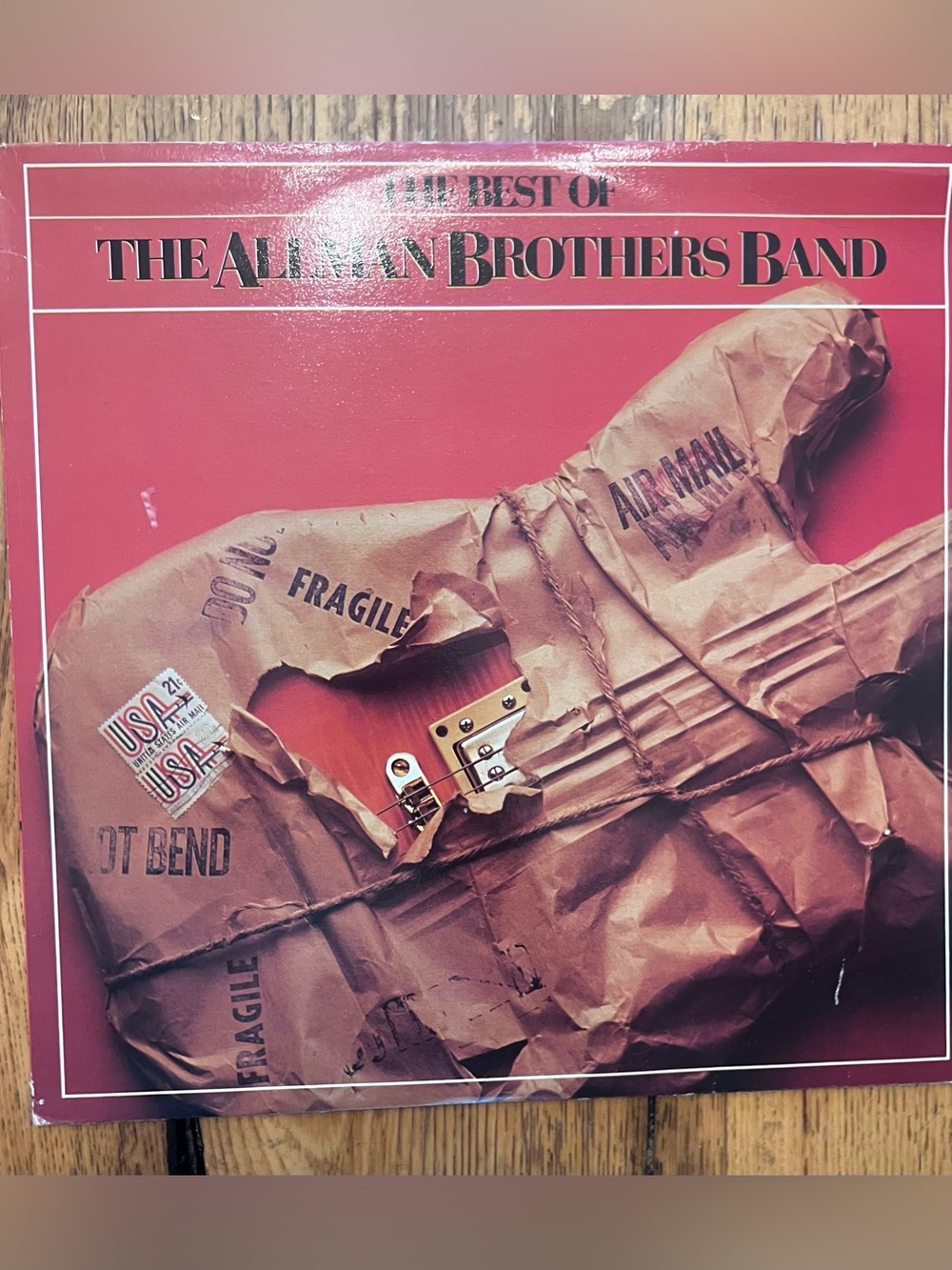 The Allman Brothers Band Vinyl Album Back Cover - Pink Crinkled Artwork